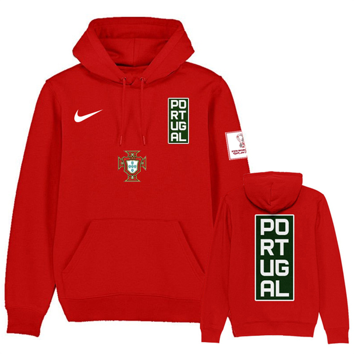 Men's Portugal Red 2022 FIFA World Cup Soccer Hoodie